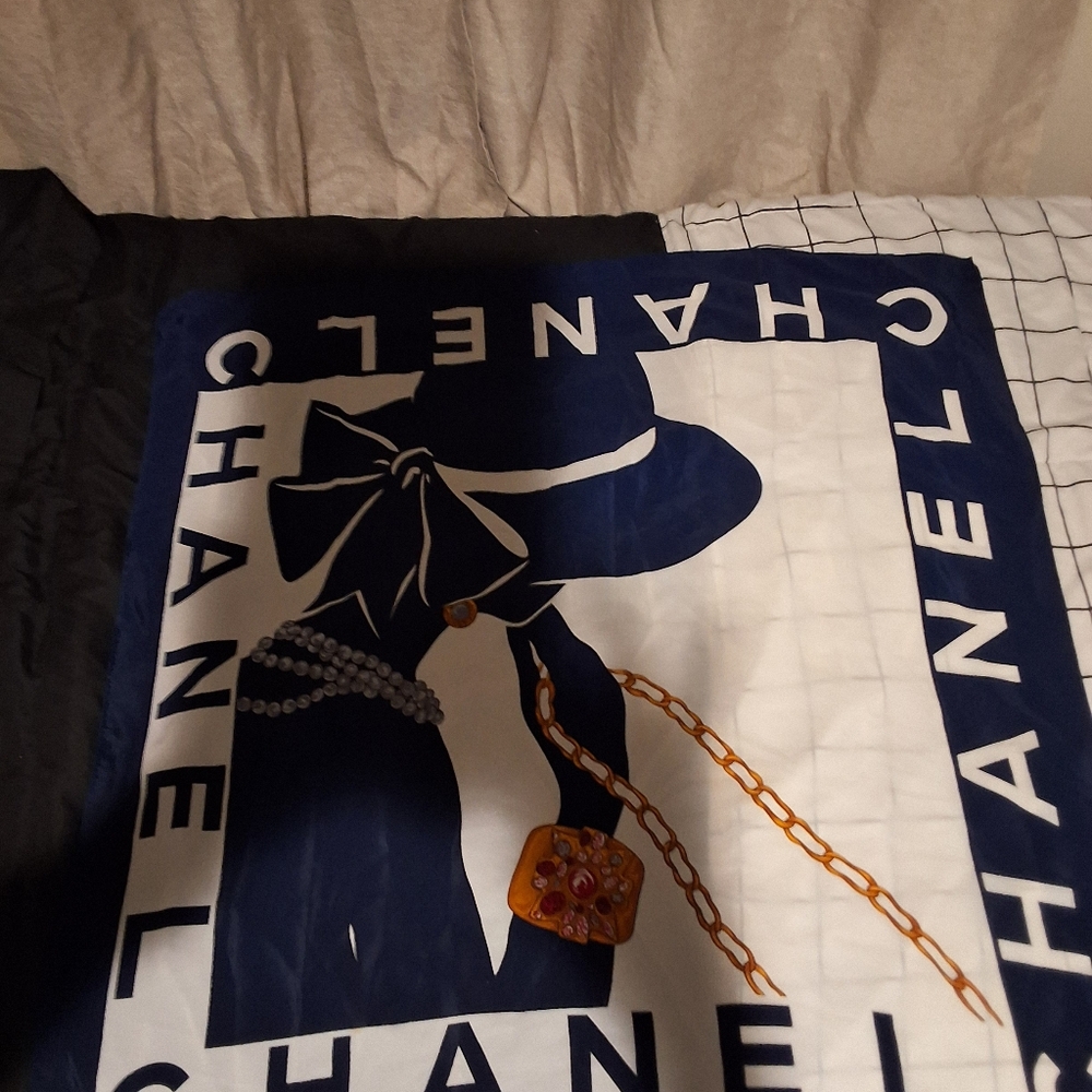 Chanel vintage 100%Silk mademoiselle square scarf